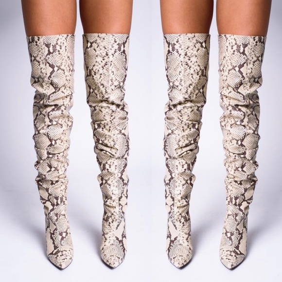 🔥🔥Snake thigh high over the knee high heel boots - Picture 5 of 7